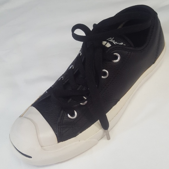JACK PURCELL CONVERSE Men 3.5 /Wo 5 Black Leather - Picture 4 of 8